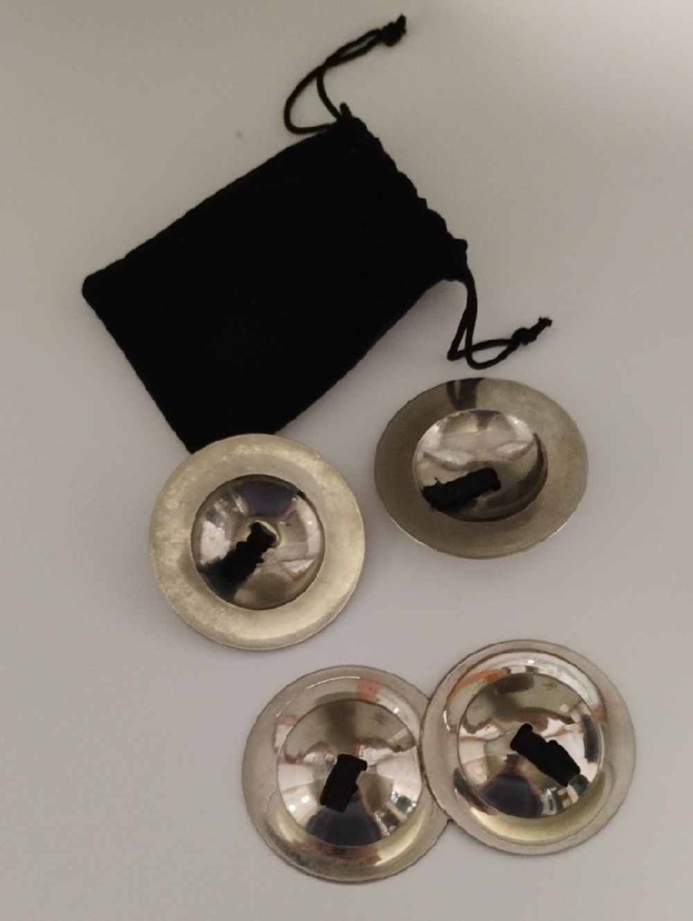 Belly Dance Zils Set with Black Drawstring Pouch